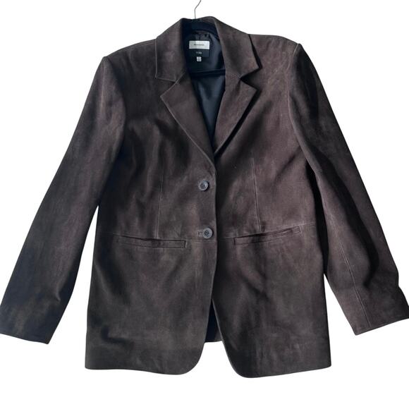 Reformation Veda Leon Oversized Blazer Mole Suede - Picture 2 of 5